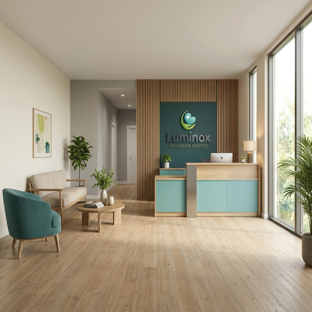 Welcoming reception area at Luminox Healthcare Services