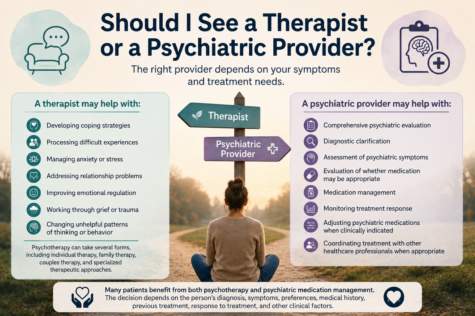Should I See a Therapist or a Psychiatric Provider?